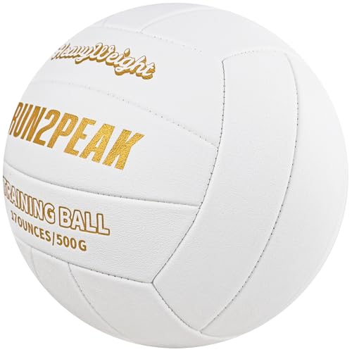 Image of RUN2PEAK Heavy Weight Volleyball Ball Official Size 5 Setter Training Volleyballs PU Practice Volley Balls for Indoor Rebounder Equipment Setters Weighted Volleyball Setting Trainer