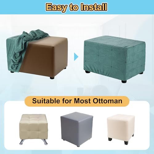 Housse de protection rectangulaire extensible pouf jacquard