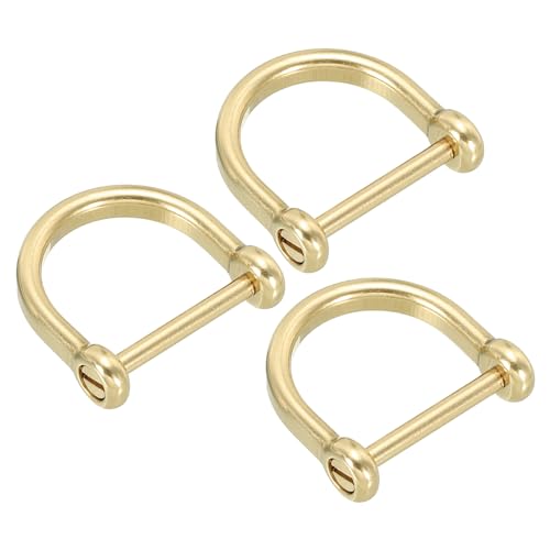 Manilles en laiton pour artisanat du cuir, anneau en D 21/32 pouce PATIKIL