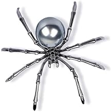 Spider Vintage Brooch for Women Girls Spider Black Cubic Zircon Imitated Pearl Brooches Sun Shaped Brooch Pin Female Scarf Clip Corsage Lapel Jewelry Halloween Clothing Accessory, Novelty Jewellery