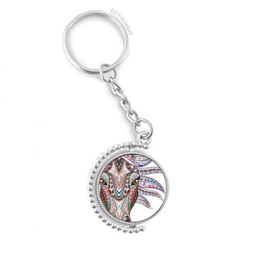Caballo Llave giratoria Pilgrim con acabado de mosaico colorido y anillo resistente