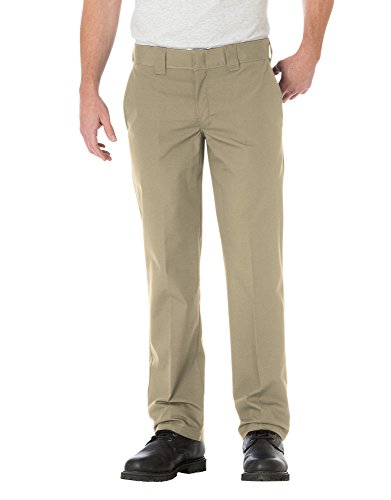 Dickies Men s Slim Straight Poplin Work Pant, Desert Sand, 28x32
