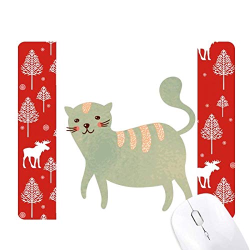Aquarelle chat cyan dans la forêt pour décorer votre salon en hiver