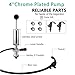 4'' Keg Pump +3 Faucet+4 Hose Clamps, Keg Party Pump US Sankey D System, Beer Party Hand Pump with Picnic Tap for Beer Keg Tap Kit No Leakage No Block