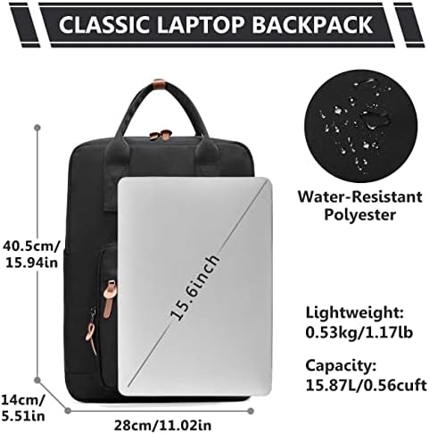School Backpack,Kasgo Water Resistant Lightweight 15.6 Inch School Bag for Men Women Casual Daypack College Travel Business Work