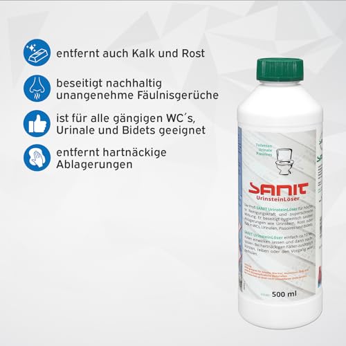 Urinsteinentferner Sanit Urinsteinlöser 500ml für WC und Urinal