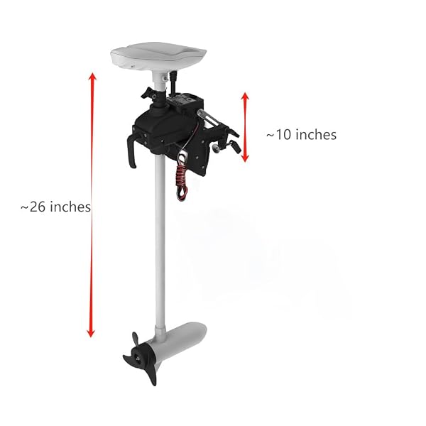 AQUOS Haswing CaymanT 12V 55LB 26in. Shaft Transom Electric Trolling Motor – Includes Wireless Remote for Fishing Boats in Saltwater & Freshwater by AQUOS - Image 2