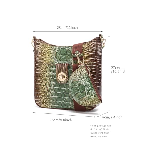 UBALDI Women Purse Satchel Bag Long Crossbody Classy Tote Bag Shoulder Purse Vegan Leather Ladies Handbags Embossed Pattern4