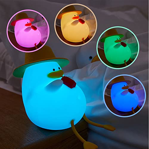 Cute Duck Night Light, Cute Duck Lamp For Kids, Cute Duck Light Silicone Night Light, Usb Rechargeable Nursery Lamp, Multicolor Night Light Gift For Kids Room Decor Lamps Lighting #TOP2