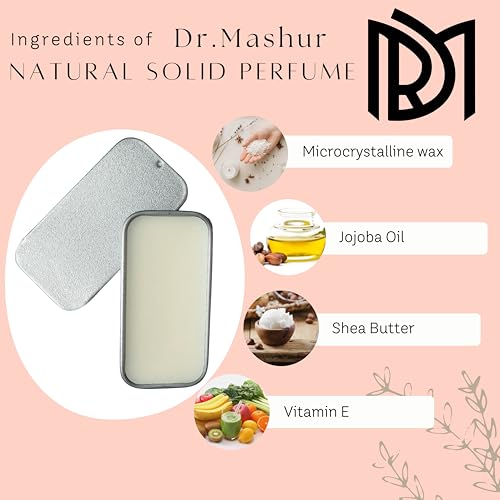 Image of Dr.Mashur Solid Perfume Swipe | Ponds | Alcohol Free Wax Perfume Balm, Long Lasting Pocket Fragrance Tin 12g, Non Greasy Smooth Glide, Travel Friendly Unisex | Men & Women | Travel Carry