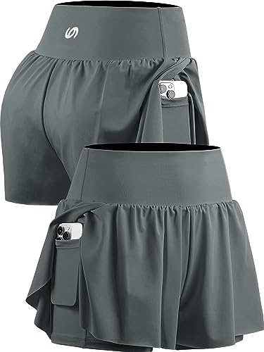 Image of CADMUS 2 in 1 Women's Spandex Athletic Shorts Gym Yoga Shorts Pockets