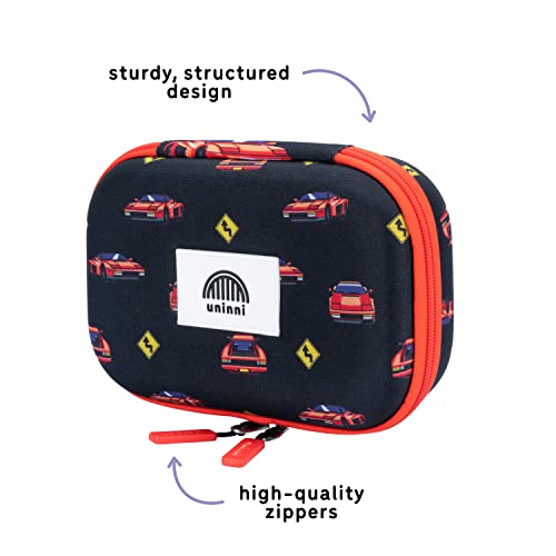 Uninni Race Car Pencil Case For Boys - Large Kids Pencil Case With Mesh Storage Pocket & 2 Removable Dividers For Organizing Markers & Pens. Premium Quality Pencil Case For Kids With A Durable Design #TOP3