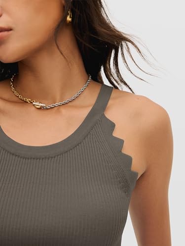 Image of ANRABESS Womens Summer Tank Tops Sleeveless Ribbed Camisole | Spaghetti Strap Cami Sweater, Soft Lightweight, Slim Knit, Casual Beach Vacation Travel Office Clothes, Spring Fall Layering