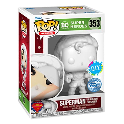 Funko Dc Holiday Superman In Sweater Diy Pop Vinyl Figure Limited Edition Exclusive - White #TOP1
