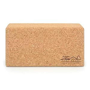 Cork Yoga Block Standard – By ZenYogaWedge – Premium 100% Natural Single Brick For Beginners and Professionals Yoga Pilates Classes Home Exercise Fitness Non-Slip Grip – Eco-Friendly
