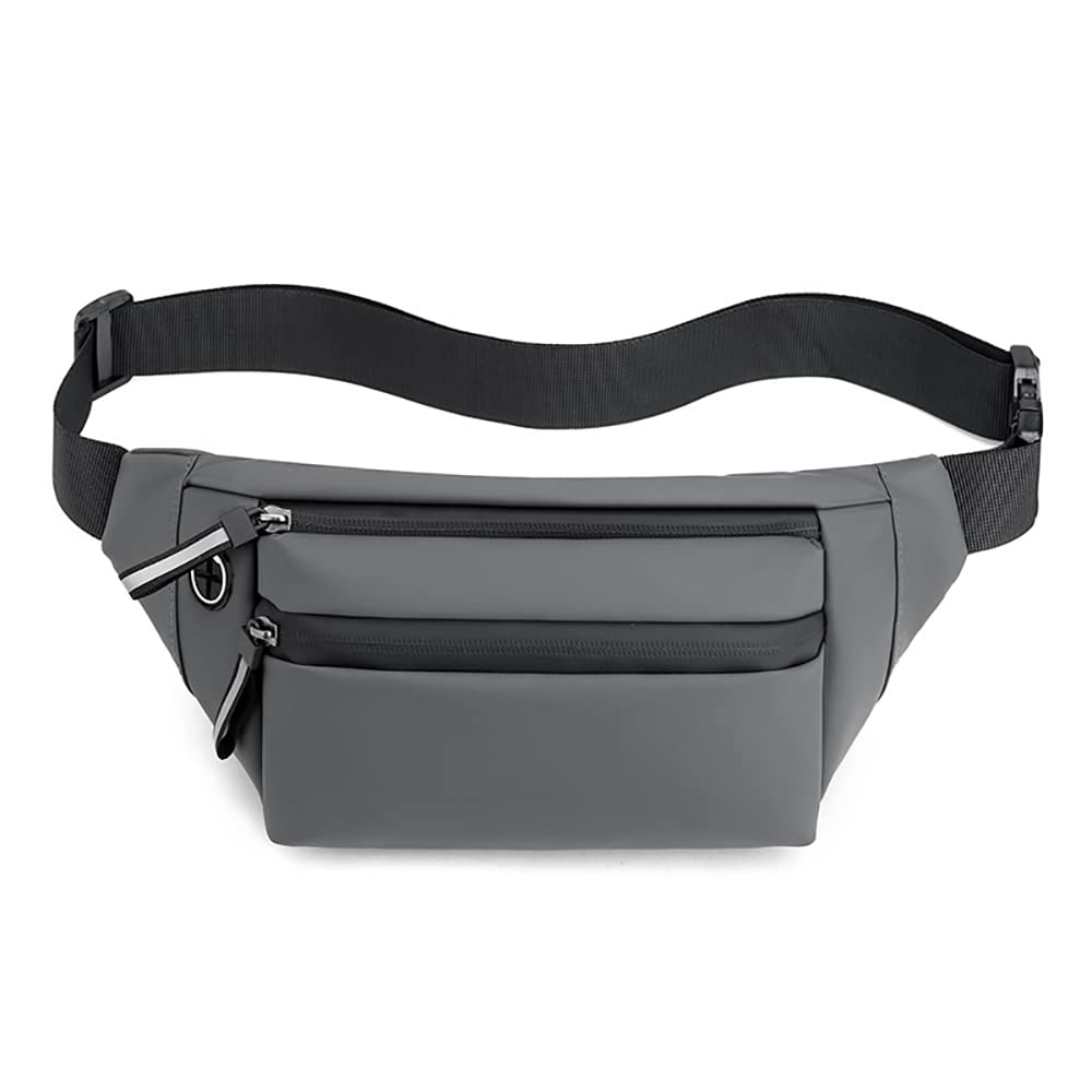 SYGA Chest Bag Waist Fanny Pack Running Belt for Men Women Unisex Bum Bag with Headphone Jack and 2-Zipper Pockets Adjustable Belt for Outdoors Yoga Workout Hiking Gifts for Men Women- Grey (B09PH5JFDD) Amazon Price History, Amazon Price Tracker