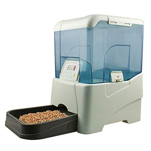 Pet Comederos AutomáTico,Gran Capacidad,Con Control Remoto,Sensor Inteligente,Incluye Grabadora De Voz Y Temporizador Digital Programable/Blanco/A