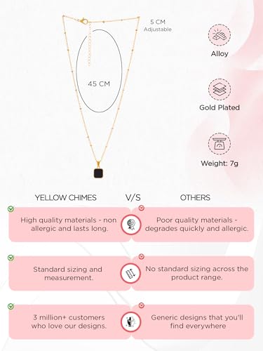 Image of Yellow Chimes 2Pcs Long Chain Pendent Necklace for Women & Girls - Stylish Pendant Chains for Wife, Girlfriend, Birthday, Anniversary
