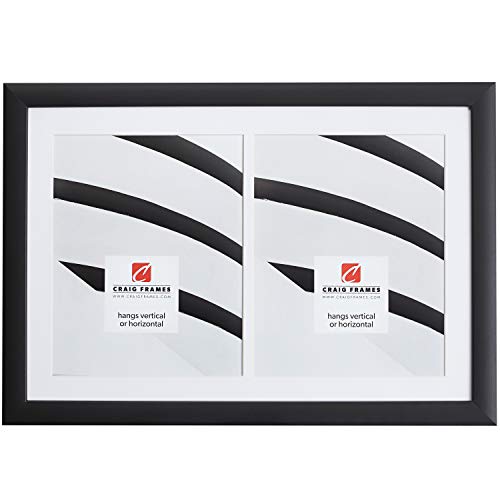Craig Frames 12x18 Black Picture Frame, Collage Mat for 2, 8x10 Photos, Wall Display by Craig Frames - Used condition - US$11.76