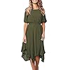 Alaster-Womens-Chiffon-Short-Sleeve-Casual-Midi-Dress-Irregular-Hem-Summer-Dress Alaster Queen Women's Chiffon Short Sleeve Casual Midi Dress Irregular Hem Summer Dress