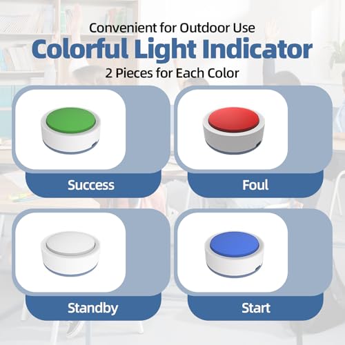 Image of SavvyMate Buzzers for Trivia Games with, Jeopardy Buzzers with Light and Sound, Game Buzzers with 8 Buttons, Voice Prompt Trivia Buzzer System for Classroom, Family Parties /Group Game Activities