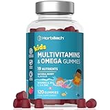 Kids Multivitamin Omega 3 6 9 Gummies | 120 Count | 19 Nutrients with Vitamin A, B12, C, D and Zinc | Natural Berry Flavour | Vegetarian Friendly Formula | By Horbaach