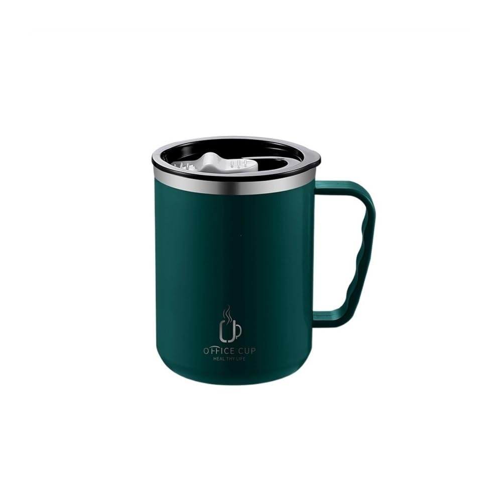 Taza de café de acero inoxidable portátil de 500 ml color verde para tus mañanas de oficina
