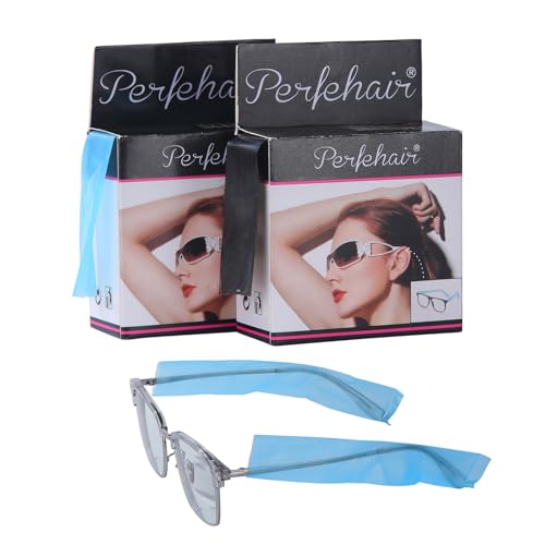 PERFEHAIR Disposable Eyeglass Sleeves, 400 Ct, Black & Blue