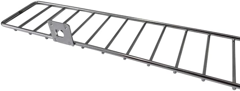 Miniatura 2 de Paquete de 10 estantes cromados para góndola al por menor, riel de protección de valla de alambre frontal, 48 pulgadas de largo x 3 pulgadas de