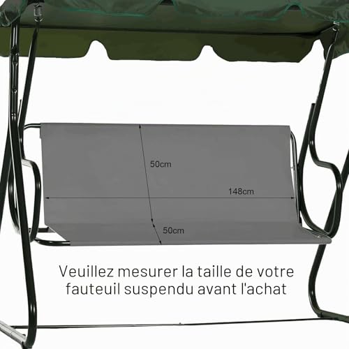 Wudlad Housse de rechange pour balancelle de jardin, 2 et 3 places, pièces de siège pour balancelle de jardin, hamac de jardin, housse épaisse et imperméable 600D pour banc d'extérieur, balancelle de – vue 5