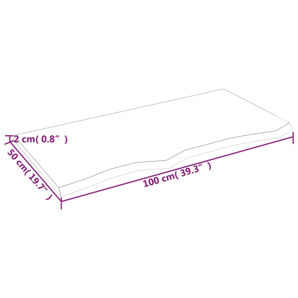 Piano del tavolo in legno rovere 100x50x2 cm grezzo