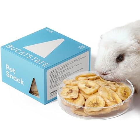 BUCATSTATE Small Animal Treat 3.5oz, 100% Freeze-Dried Banana Hamster Snack & Treat for Rabbits, Guinea Pigs, Chinchillas, Dwarf Syrian Hamsters Cover