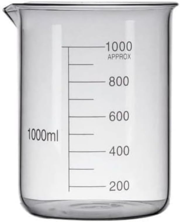 Laboratory Glass Beaker, 1000ml Capacity, Measuring Container for Scientific Experiments, Chemistry Lab Equipment Pack of 1 Piece