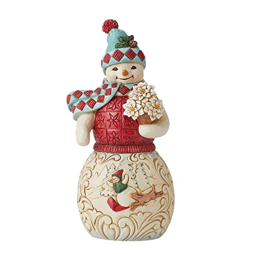 Enesco Jim Shore Wonderland Snowman Sledding Figurine, 7.68 inches