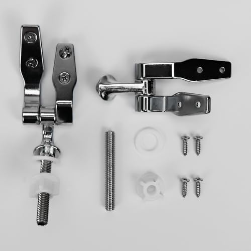 Meaferks Universal Toilet Seat Hinges, Toilet Seats Bolts Screws Nuts, Sturdy Zinc Toilet Seat...