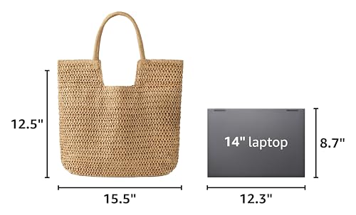 Image of Straw Beach Bags for Women - Summer Woven Tote Bag Shoulder Handbags, Large Beach Bag for Women for Holiday