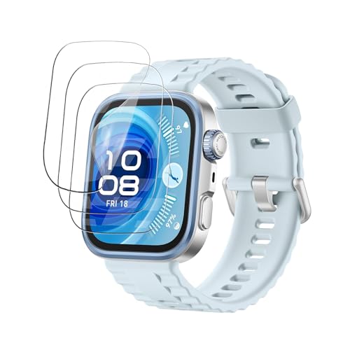 For HUAWEI WATCH FIT 4 Pro フィルム 保護フィルム 高い透明度 高感度 水や油に 強い 反射低減 飛散防止 TPU製柔軟 指紋防止 スマートウォッチ Smart Watch 1.82インチ 液晶保護フィルム【3枚入り】