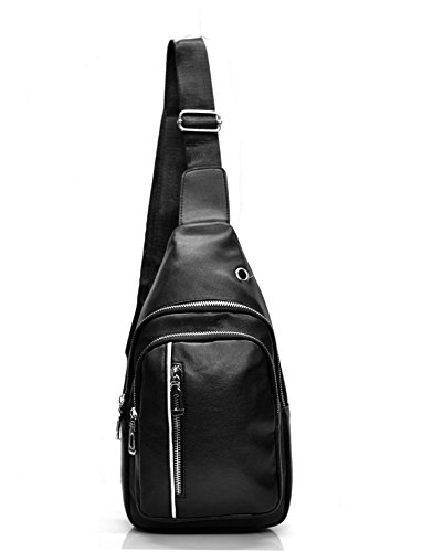 Uomo Marsupio ECO PELLE Petto Borsa Tracolla Moto Viaggio Casual Monospalla (COLORE 2)
