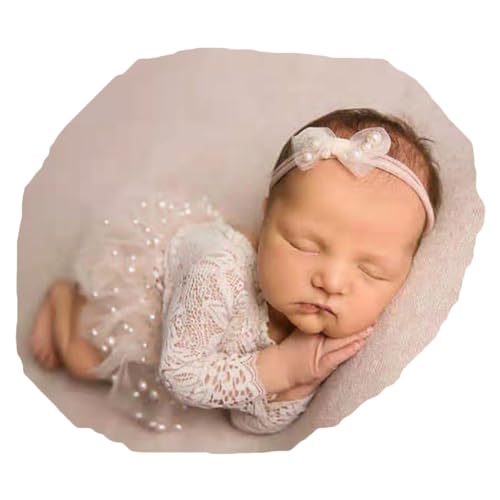 Image of Zeroest Newborn Photography Outfits Girl Lace Romper Newborn Photography Props Rompers Baby Girls Skirt Photoshoot 3 PCS