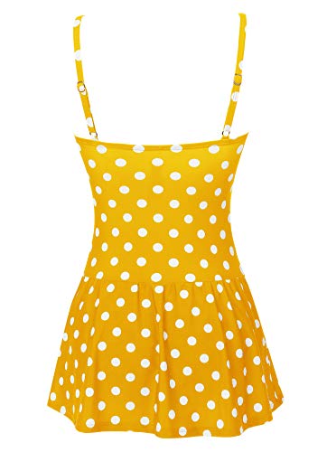 Joyaria Womens Tummy Control One Piece Swimsuit with Skirt Retro Swimdress4