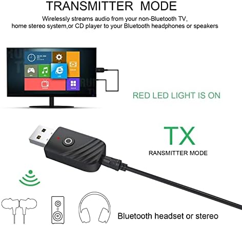Aux Bluetooth 5.0 Receiver,Mini Wireless Car Bluetooth Aux Adapter, 3 in 1 Bluetooth Adapter 3.5mm Jack,Low Latency Compatible with Bluetooth Audio Devices for PC/TV/Car Sound System/Wired Speaker