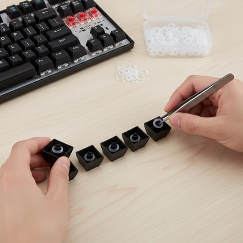 Image of Sumind 200 Pcs O Rings Keyboard Clear Rubber Mechanical Keyboard O-Ring