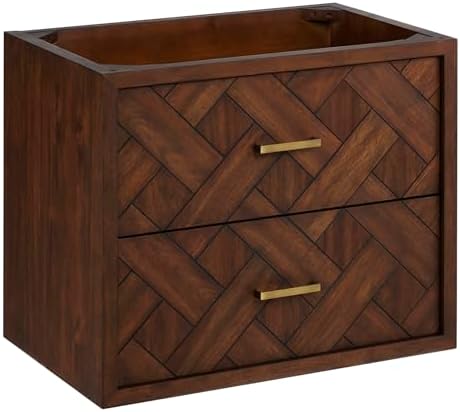 Signature Hardware 488966 Patzi 24" Single Wall Mounted Vanity Cabinet Only - Less Vanity Top - Chocolate Bark Brown