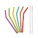 Reusable Silicone Straws for Toddlers & Kids - 6 pcs Flexible Short Drink 6.7" Straws for 6-12 oz Yeti/Rtic/Ozark Tumblers & 2 Cleaning Brushes - BPA Free, Eco-Friendly,no Rubber Tast