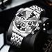 Imagen de SAPPHERO Relojes Hombre Cronografo Diamante Impermeable Analógico Cuarzo Reloj de Acero Inoxidable Luminoso Fecha Clásico Lujo Negocios Relojes de Pulsera para Hombre