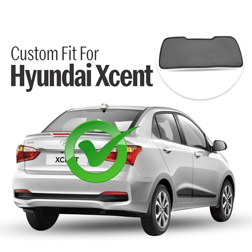 Image of Autofact Dicky Curtain for Hyundai Xcent | Custom Fit Rear Windshield Sunshade | UV & Heat Protection | Foldable Mesh | Privacy & Cooling Car Accessory
