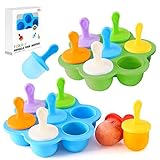 Multifuncional: nuestro molde de hielo DIY es muy versátil, perfecto para hacer un mini helado, mordeduras de huevo, caramelos de chocolate, mousse, piruleta, helado, yogur congelado, cubitos de hielo con zumo de fruta, jalea para una fiesta, cumpleaños, baby showers, reuniones familiares y mucho más.