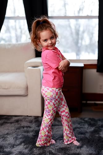 Image of Disney Frozen Princess Minnie Stitch Girl Clothes Long Sleeve Knot Front Sweatshirt Flare Pants Fall 2 Piece Outfit 2-9Y