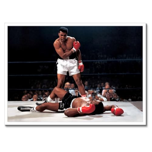 Légende de la boxe poster encadré 70 x 50 cm tableau mural noir