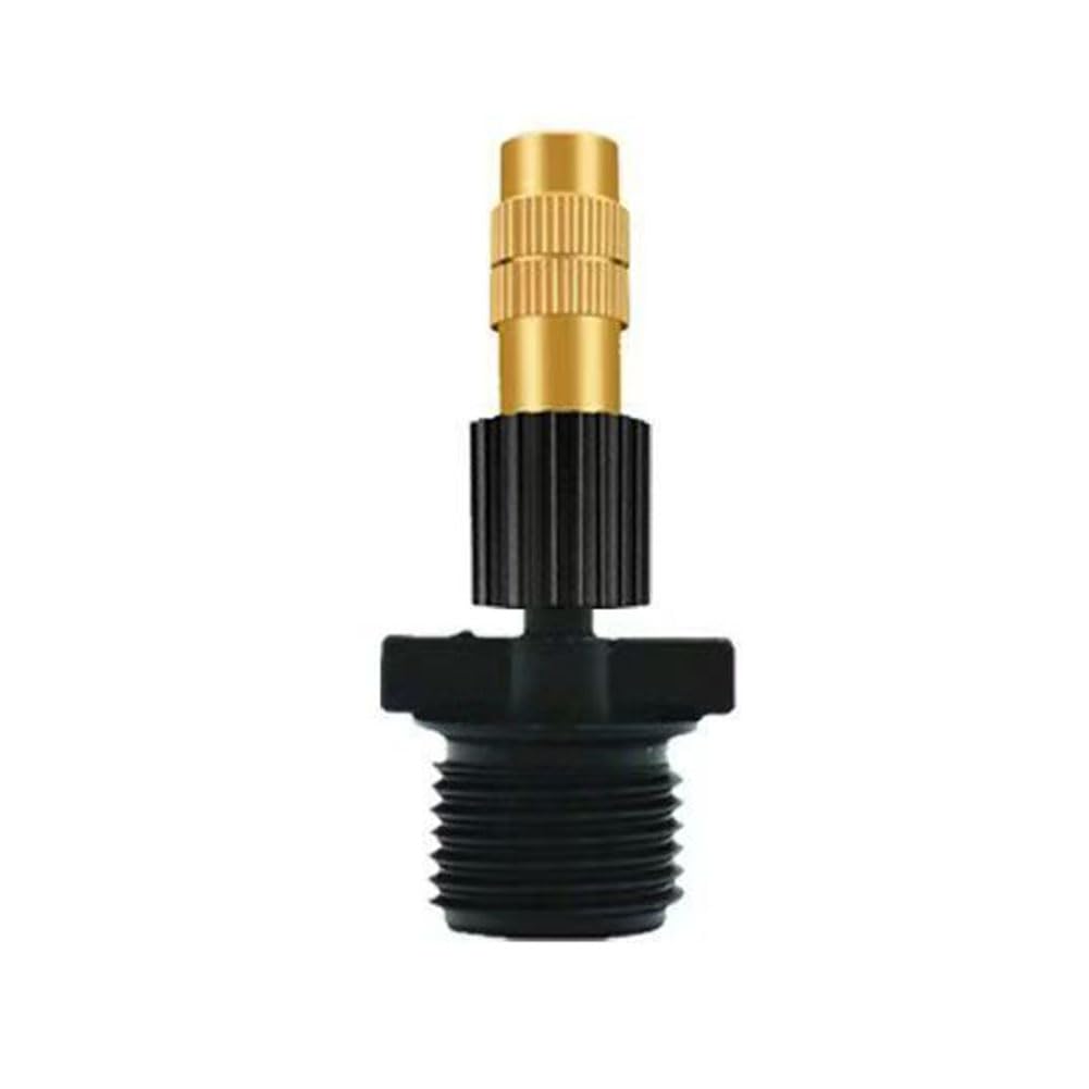 HVMBEUGOS Brass Spray Nozzle,Adjustable Copper Atomizing Nozzles Drip Irrigation Sprayer Garden for Outdoor Cooling Spray System 20pcs Brass Nozzle + 4 Points Extra Teeth